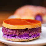 Load image into Gallery viewer, Purple Yam or Ube Custard Cake dessert on plate
